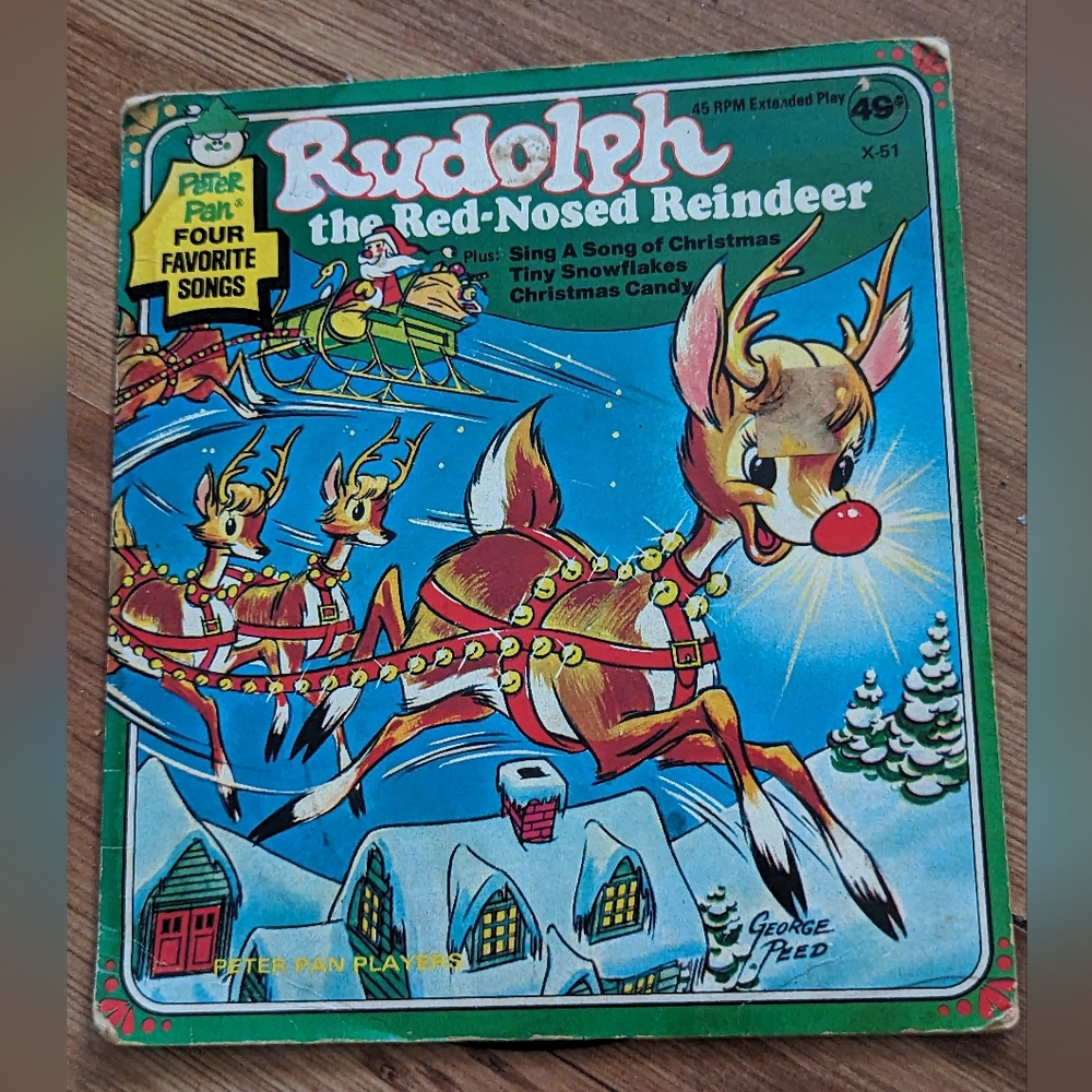 Rudolph the Red Nosed Reindeer Vinyl Record LP - Peter Pan Records 45RPM